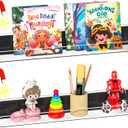 FUCDTEFC Magnetic Book Shelf for Whiteboard, 2 Pack Clear Magnetic Bookshelf, Reusable Metal Magnetic Book Display Holder for Classroom, Offices, Kitchens, Refrigerator Supplies - Clear