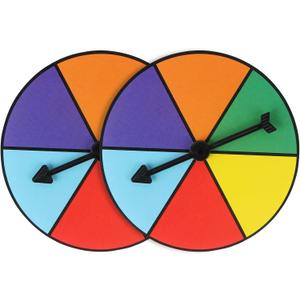 MIDELONG Rainbow Color Math Spinners, Probability Spinner Wheel, Plastic, Pack of 2