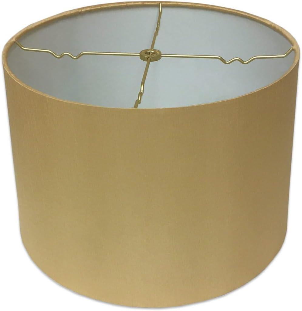 Royal Designs, Inc. HB-610-14AGL Shallow Drum Hardback Lamp Shade, 13 x 14 x 9, Antique Gold