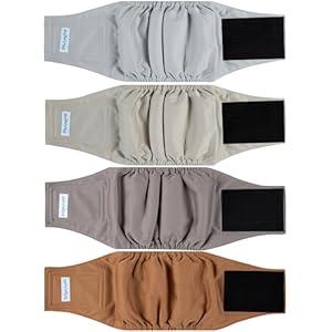 Paw Legend Washable Dogs Diapers Male Dog Belly Bands for Male Dogs Diapers Reusable Puppy & Doggie Diapers Male (4 Pack, Small)