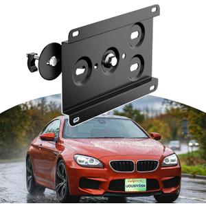 Front License Plate Bracket Compatible with BMW M2 M3 M4 M5 M6 X5M X6M or M-Sport 1 2 3 4 5 Series X5 X6 No Drill Grille License Plate Holder, Car Tag Frame, Bumper Relocator Adapter Kit