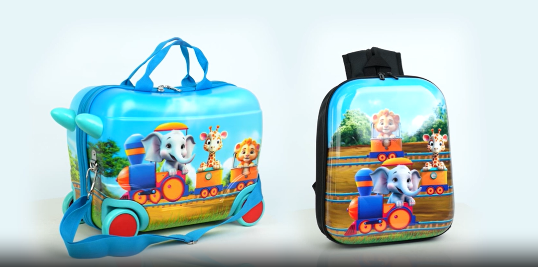 Emissary Todder Ride On Suitcase & Backpack Bundle - Kids Carry On Luggage Set