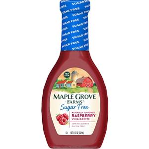 Maple Grove Farms Sugar Free Salad Dressing, Raspberry Vinaigrette, 8 Ounce, EXP 07/07/26