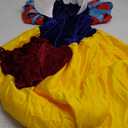 Womens Classic Snow Fairytale White Costume with Red Bow Headband Cape Halloween Princess Dress Up Outfit (Large)