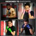 WYOX Hand Wraps Inner Gloves for Kickboxing, Hand Protection for Punching Bag Boxing Glove Liners, Muay Thai, Speed Bag Gloves, Wrist Wrap Training Gloves for Under Mitts & Elasticated (L/XL (22-26cm), Blue)