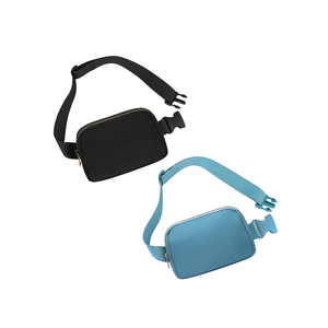 Waist Belt Bag Fashion Fanny Women and Men Gift Waist Pack With Adjustable Strap For Travel Running Hiking Walking Black+Light Blue