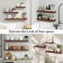 Floating Shelves for Wall, 7.9" Deep Wall Mounted Wood Shelves for Bathroom, Bedroom, Living Room, Kitchen, Hanging Shelf for Books/Storage/Room Decor (Brown, 16") (16" Set of 2)