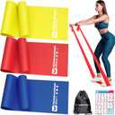 RENRANRING Resistance Bands for Working Out, Exercise Bands for Physical Therapy, Stretch, Recovery, Pilates, Rehab, Strength Training and Yoga Starter Set (13FT, 1-Yellow,Red,Blue)