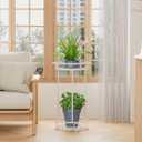 YIUKEA Plant Stand Indoor Outdoor - Metal Planter Holder Shelf Tall Tiered Flower Pot Display Organizer Rack for Garden, Patio, Living Room, Bathroom, Office (White)