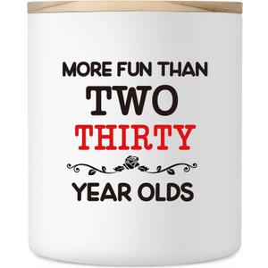 Funny 60th Birthday Gifts for Women, 10OZ 1965 60th Birthday Decorations Gift for Mom Wife Sister, Friend, Her, Him, 60 Year Old Turning Sixty Presents, Vanilla Cream Scented Candle