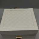 Amearea Jewelry Box Organizer for Women Girls with Mirror, 3-Layer Large Jewelry Storage Case, Synthetic Leather Jewelry Holder Organizer with Removable Tray for Necklaces Earrings Rings, White