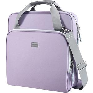 3 Ring Zipper Binder 2 Inch with Shoulder Strap 500 Sheet Capacity & Multi-Pockets for School and Office Binder Organizer, Compatible with 13-Inch MacBook/Tablet (Patent Design Purple)