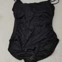 Eomenie One Piece Swimsuit for Women Tummy Control Ruched Bathing Suit Push Up Slimming Swim Suit Double Straps Swimwear, Black, L