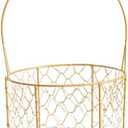 Gold Wire Basket with Handle, Flower Girl Basket and Wedding Card Holder