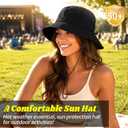 NPQQUAN Sun Bucket Hats for Woman Men Lightweight Sun Hat Packable Foldable Waterproof Beach Hiking Hat (Black)