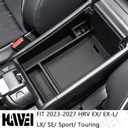 HGWEI Center Console Organizer Tray Compatible with Honda HRV 2023 2024 2025 2026 2027 Accessories, Armrest Storage Box for HRV EX/EX-L/LX/SE/Sport/Touring,Black Trim