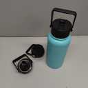 BJPKPK Insulated Water Bottles with Straw Lid, 32oz Metal Large Water Bottle with 3 Lids, Reusable Leak Proof BPA Free Thermo, Stainless Steel Tumblers for Sports, Gym, Travel-Turquoise