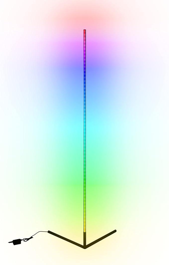 LEDVANCE 4.6ft SMART LED Corner Floor Lamp, Voice Control for Alexa / Google, Dynamic RGBTW Full Color Technology, 2700 - 6500K, No Hub Required (75820)