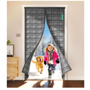 AEOCOO Thermal Door Curtain, Fit Size up to 38 x 82 Inches, Magnetic Insulated Door Curtains for Doorway/Front/Back/Basement, Oxford Cover with Thick Cotton to Keep Warm Winter, Grey, Rectangle