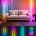 Tyute Floor Lamp, RGB LED Corner Lamp with Music Sync, Smart App and Remote Control Color Changing Ambience Light, 16 Million Colors Standing Lamp for Bedroom Living Room Gaming Room (2pcs)