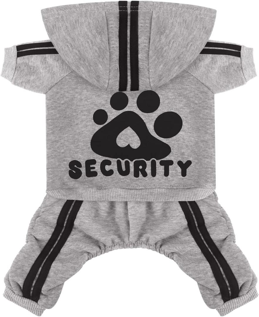 Dog Hoodie Security Clothes 4 Legs Jumpsuit Sweatshirt Hoodies Soft & Warm Dog Outfit Pullover Dog Winter Clothes Sweater for Small Medium Large Dogs Cats (Gray, X-Large) (Grey)
