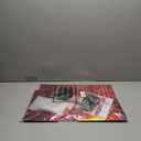 Feifeiya 24.4 x 19.7 Inch Christmas Fireplace Decoration Set Included 3D Red Brick Stand-Up- Fake Cardboard Fireplace, 9.8ft Green Garland, LED String Light, Red Bows for Christmas Decor