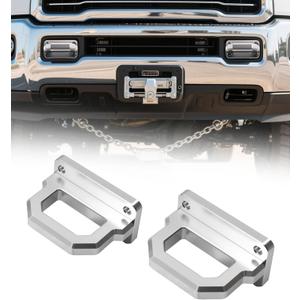 Front Tow Hooks, D-Ring Shackle Compatible with RAM 2500 3500 2WD & 4WD (2003 2004 2005 2006 2007 2008 2009 2010 201 2012 2013 2014 2015 2016 2017 2018) (Silver)