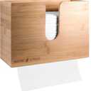 NATURE SUPPLIES Bamboo Paper Towel Dispenser for Bathroom and Kitchen, Wall Mount or Countertop Holder for Multifold, C-Fold, Z-Fold, Tri-Fold Hand Towels, Commercial Use, for Home or Office