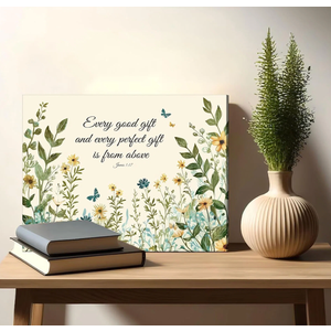 Christian Floral Scripture Canvas Wall Art Wildflower Bible Verse Wall Decor Picture Psalm Religious Faith Art Poster Print for Living Room Bedroom Decoration 12x16in