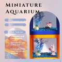 Small Betta Fish Tank, Stackable Mini Fish Tank Aquarium Tank Kit, 3/5 Gallon Rectangular Fish Bowl with Aquarium Gravel Decoration, Tiny Cube Tank for Seaweed Balls Sea Monkeys