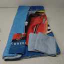 Disney Cars Piston Cup Circuit Blue, Red, and Yellow, Lightning McQueen and Mater 4 Piece Toddler Bed Set - Comforter, Fitted Bottom Sheet, Flat Top Sheet, and Reversible Pillowcase 