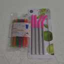 Jacent Plastic Reusable Kids Straws Plus Cleaning Brush, 6 Inch: 24 Straws (24 Count (Pack of 1))