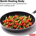 OXO 12 Non-Stick Every Day Frying Pan with Lid, BPA-Free Comfort Grip Silicone Handle, Dishwasher & Oven Safe, PFAS-Free Ceramic Skillet, Black