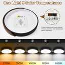 Modern LED Ceiling Light, Brown Walnut Wood Minimalist Flush Mount Ceiling Light Fixture, Dimmable Circle Lighting Lamp with Acrylic Lampshade for Bedroom Hallway Laundry 15.8"