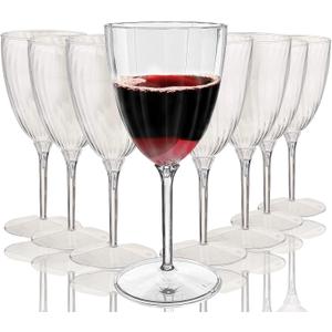 Oojami Elegant Plastic Champagne Flutes - 32 PCS, 7.8oz Disposable & Reusable Wine Glasses - Perfect for Home, Parties, Weddings, Birthdays & Celebrations (32, Clear)