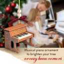 Piano Ornament 2025, Wooden Ornaments for Christmas Tree Decorations, Music Decorations, Unique Ornaments for Music Lover Gifts, Musical Instruments Gifts for Piano Players