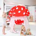 Play Tent for Kids Pop Up Tent Indoor Outdoor Boys and Girls Playhouse with Exquisite Design for Imaginative Mushroom Tent by CRAWLBO Patented(RED/Large)