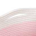 Rope Storage Basket. Cotton Woven Pink Baby Girl Basket. Cube Soft Basket with Handles. Decorative Shelves Closet Organizer for Nursery Laundry Bedroom Bathroom. Small Basket for Organizing