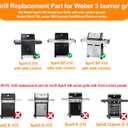 SafBbcue Grill Parts Kits for Weber Spirit 300 700 900 Genesis Silver/Gold B/C Gas Grills,7536 Flavorizer Bars&65945 Burner Tube& 7508 Igniter for Weber Spirit Genesis E310 with Side Mounted Control, 22.5"- Weber Spirit 300 700 900