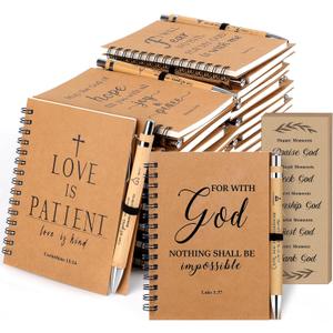 NEOACT 90 Pcs/30 Set Christian Gifts Bulk - Prayer Journal Scripture Notebook with Ballpoint Pen and Christian Bookmark,Christmas Gifts for Pastor Church Members Bible Study Groups