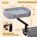 PAWZ Road Cat Desk Bed for Indoor Cats, Cat Bed for Desk Supports Up to 50 lbs, 360 Rotation & Adjustable, Nest Desktop Attachment Cats Hammock for Table, Gray