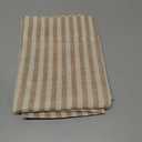 jinchan Striped Linen Kitchen Curtains 30 Inches Length Tier Curtains Farmhouse Modern Cafe Style Small Window Treatments Airy Light Filtering Rod Pocket for Living Room Bathroom 2 Panels Tan