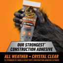 Gorilla Max Strength Construction Adhesive, Clear Glue, 7 Ounce Squeeze Tube (Pack of 1) - Gap Filling and Waterproof