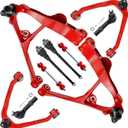 4WD AWD 10pc Front End Lower & Upper Control Arms Suspension Kit for Chevy GMC Silverado Sierra Avalanche Suburban Yukon XL 1500 Tahoe, 4 Control Arms w/Ball Joints 4 Tie Rods 2 Sway Bars