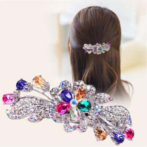 Aimimier Luxury Crystal Inlaid Flower Hair Clips Dainty Rhinestone Hair Pins Barrettes Bridal Headpieces Wedding Hair Accessories for Women(Colorful)