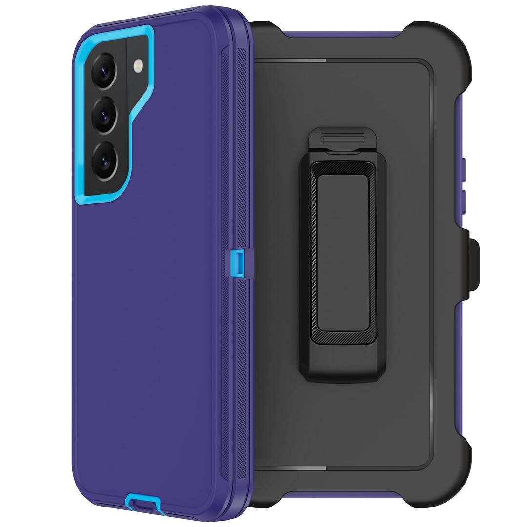 for Samsung Galaxy S22 Plus Case with Belt Clip Holster, 2X Screen Protector, [Military Grade Protection] Heavy Duty Full Body Shockproof Rugged Protective Cover for Samsung S22 Plus 5G Blue