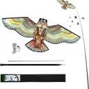 Bird Hawk Flying Kite with Pole Crop Protector Bird Scare Flying Kite with 4m Pole Has The Effect of Scaring Birds