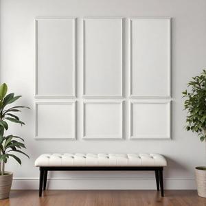 6 Sets Peel and Stick Wall Molding, Self Adhesive Wainscoting Panels for Interior Wall Decor, 3 Top 3 Bottom Wood Accent Wall Panels for Living Room, Bedroom and Accent Walls