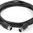 Monoprice MIDI Cable - 15 Feet - Black with Keyed 5-Pin DIN Connector, Molded Connector Shells