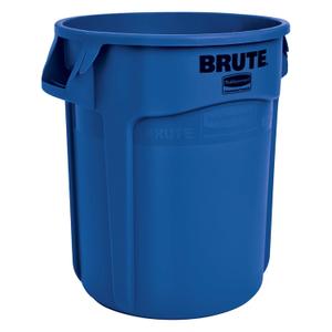 Rubbermaid Commercial Products BRUTE Heavy-Duty Round Trash/Garbage Can with Venting Channels, 10-Gallon, Blue, Waste Container for Landscapers/Construction/Restaurants/Offices/Driveway, Pack of 1